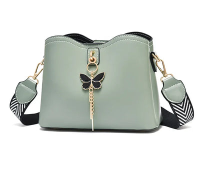 2025 Women White Handbag New Designer Butterfly Tassel PU Leather Messenger Bags Ladies Crossbody Female Tote Shoulder Bag