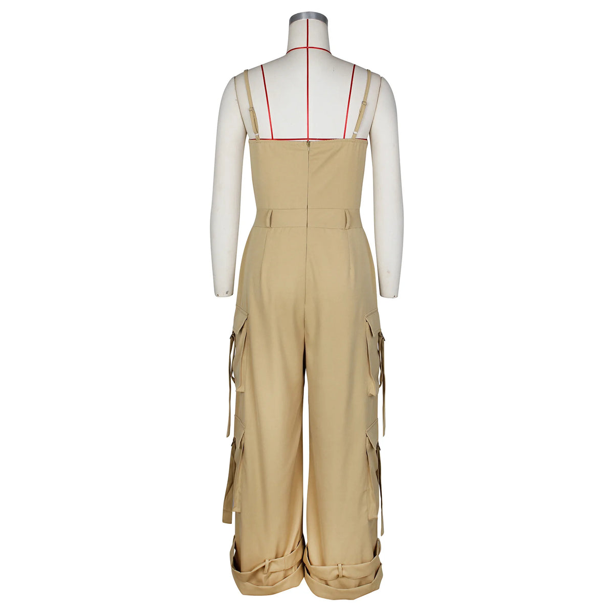 Jumpsuits Women One Piece Cargo Pant Wide Leg Long Pants Loose Casual Sling Sleeveless Overalls Y2k Strapless Solid Rompers