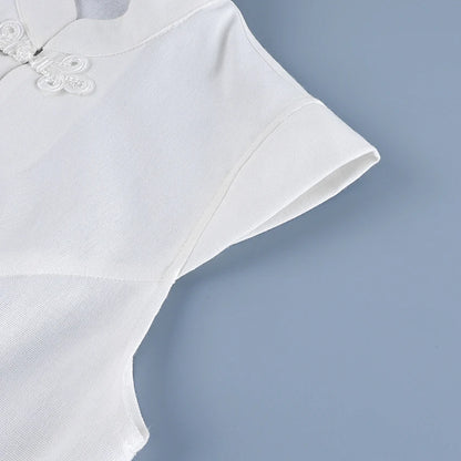 Linad Summer Chinese Style White Single Breasted Vest Woman Vintage Slim Stand Collar Tops 2026 Street Chic Sleeveless Tank Top
