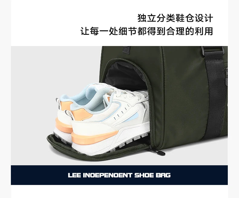 LEE Smart Gym Duffel Bag with Shoe Compartment Dry Wet Bag Men Women Waterproof Large Size Sport Training Luggage Travel Bag