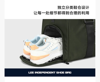 LEE Smart Gym Duffel Bag with Shoe Compartment Dry Wet Bag Men Women Waterproof Large Size Sport Training Luggage Travel Bag