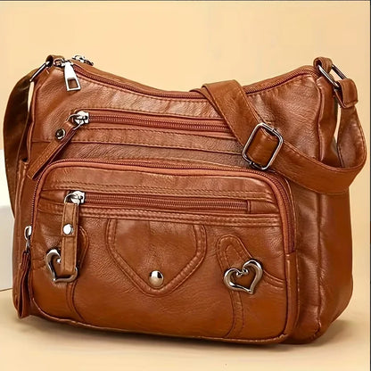 Multi Pocket Soft Leather Crossbody Bag Luxury Purses Handbags Women's Bag Designer Shoulder Messenger Bags for Women