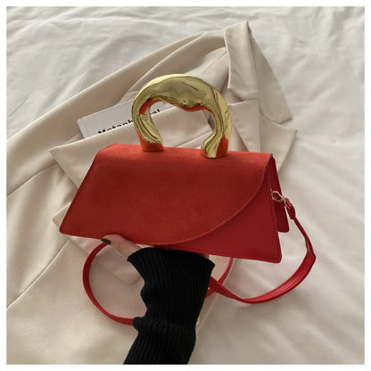 French Style Light Luxury Large Capacity, New Minimalist Design Casual Metal Hand-held Shoulder Crossbody Bags for Women