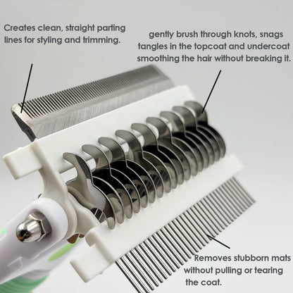 Pet Deshedding Brush 3 in 1 Cat Dog Hair Remover Puppy Kitten Comb with Stainless Steel Teeth Dogs Grooming Shedding Supplies