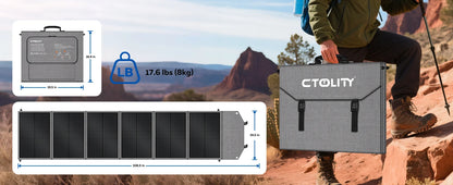 CTOLITY 100W-200W Foldable Solar Panel 22% Efficiency Portable Solar Charger for Camping Home Energy Storage Power Station