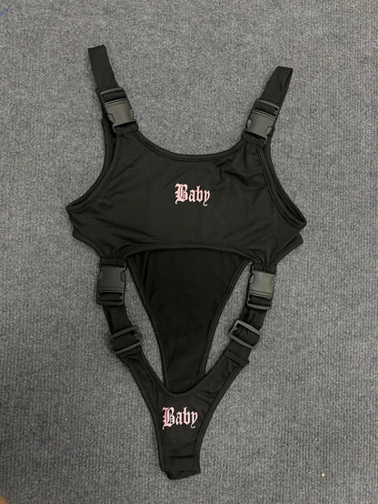 2025 Sexy girl Summer Punk Grunge Aesthetics Europe American spicy Hot girl style new Harajuku sleeveless hollow out Jumpsuits