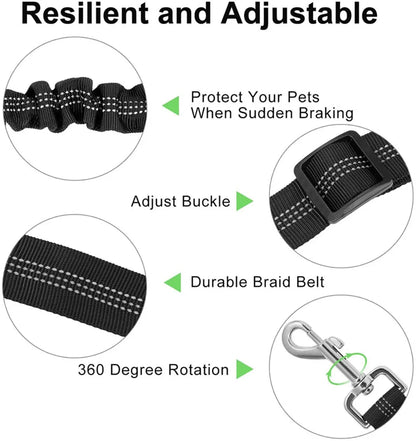 Adjustable Dog Car Seat Belt Harness for Dogs Nylon Reflective Cushioning Elasticity Car Travel Dog Accessories for Dogs
