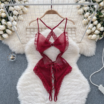 Woman Lace Splice Hollow out Design Women's Bodysuit Base Layer Small Vest High Waist Straight Tube Fashion Sexy Bodysuit New