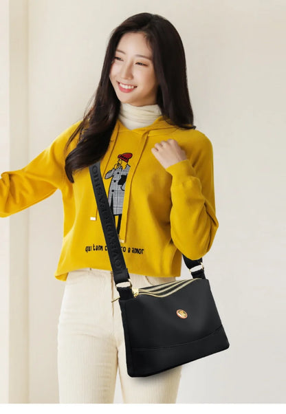 High Quality Women's Waterproof Nylon Multilayer Crossbody Bag Ladies Large Capacity Handbag Purse Female Shoulder Bags 3 Layers