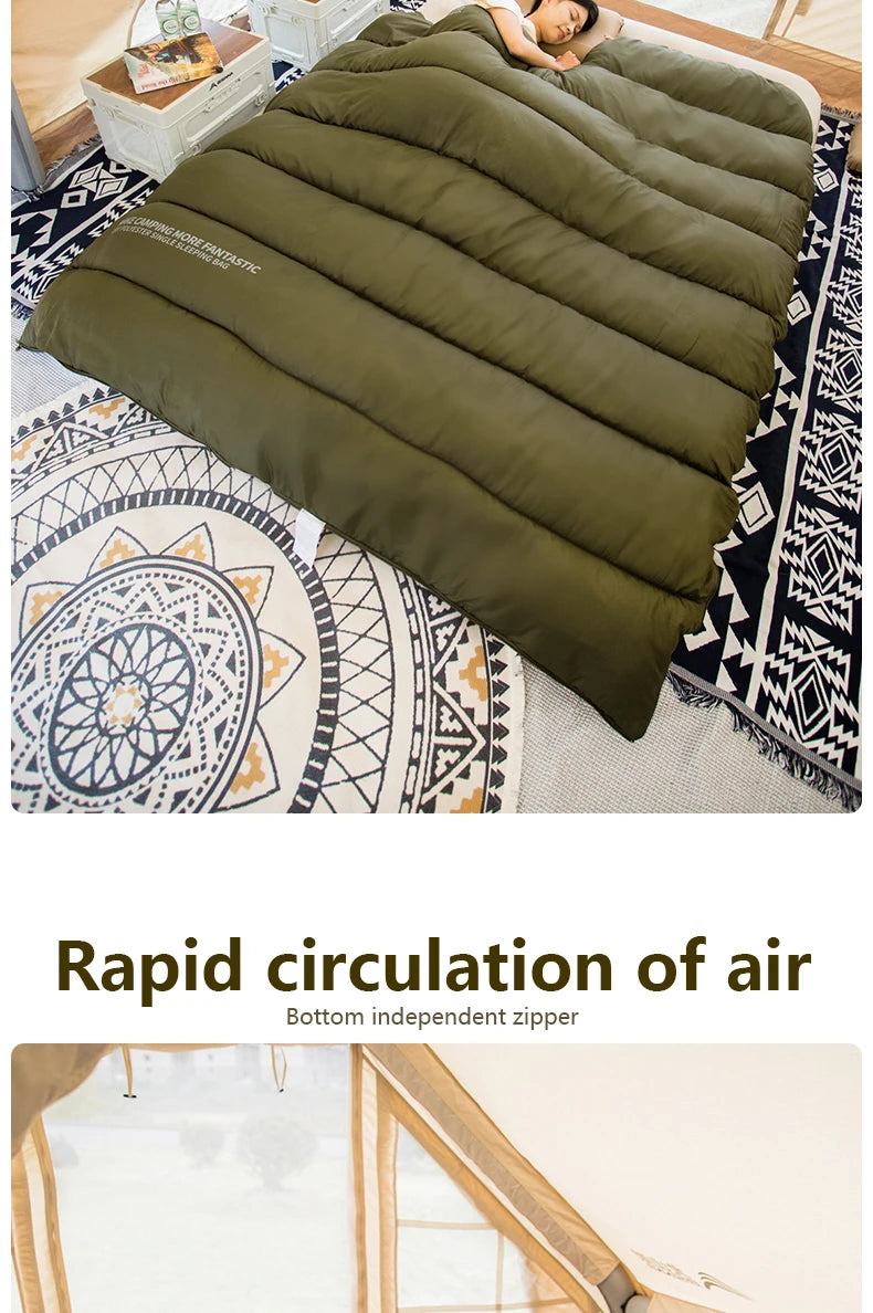 BISINNA Camping Winter Sleeping Bag Lightweight Warm Envelope Backpacking Sleeping Bag for Travel Hiking 1.8kg