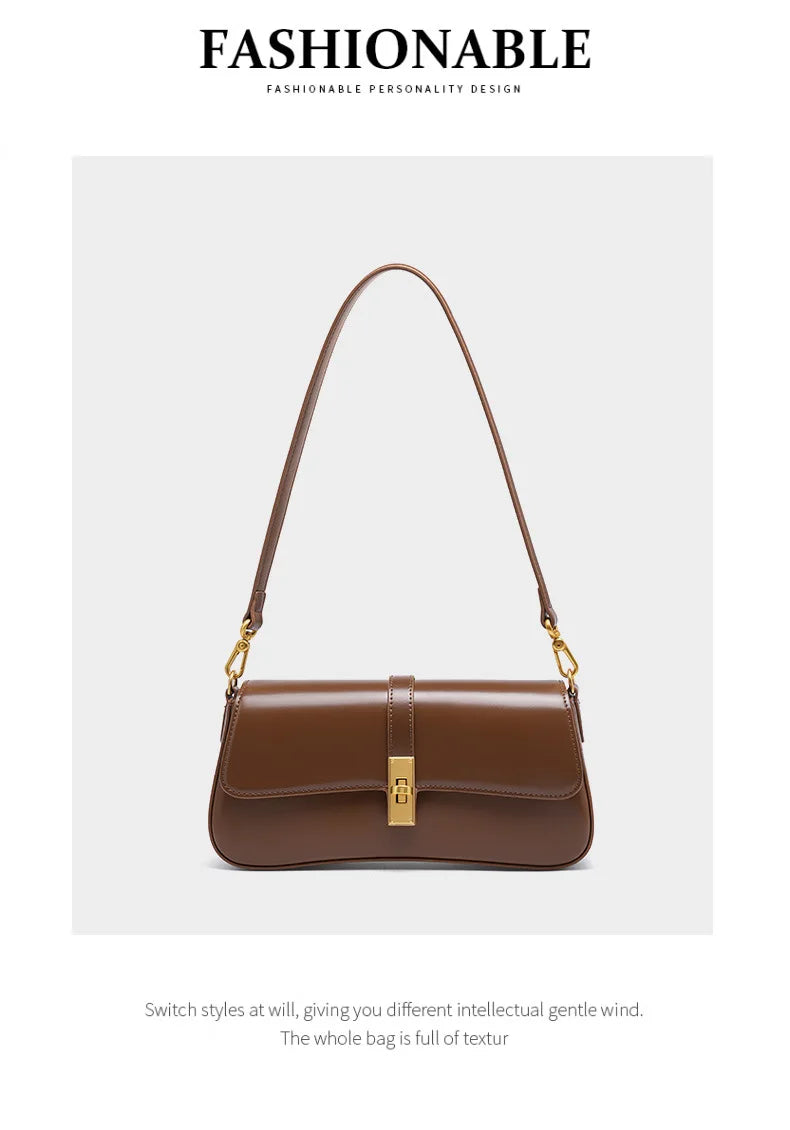 YANATARI Underarm Cowhide Genuine Leather Handbags Women Vintage Shoulder Bag Female Crossbody Bags Luxury High Quality 2025