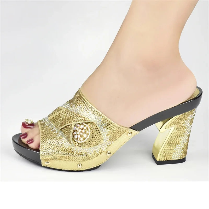 New African Shoes and Bag Set for Party Italian Italian Shoe and Bag Set for Party In Women Summer High Heeled Shoes for Women