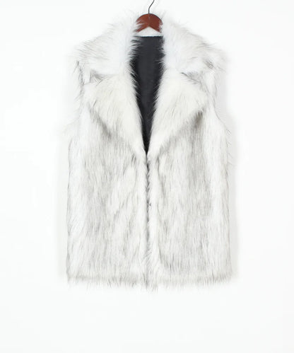 VigoCasey 2026 Autumn Winter Sleeveless Thick Faux Fur Vest Coat Woman Khaki Plush Warm Waistcoat Lady Casual Fluffy Vest Jacket