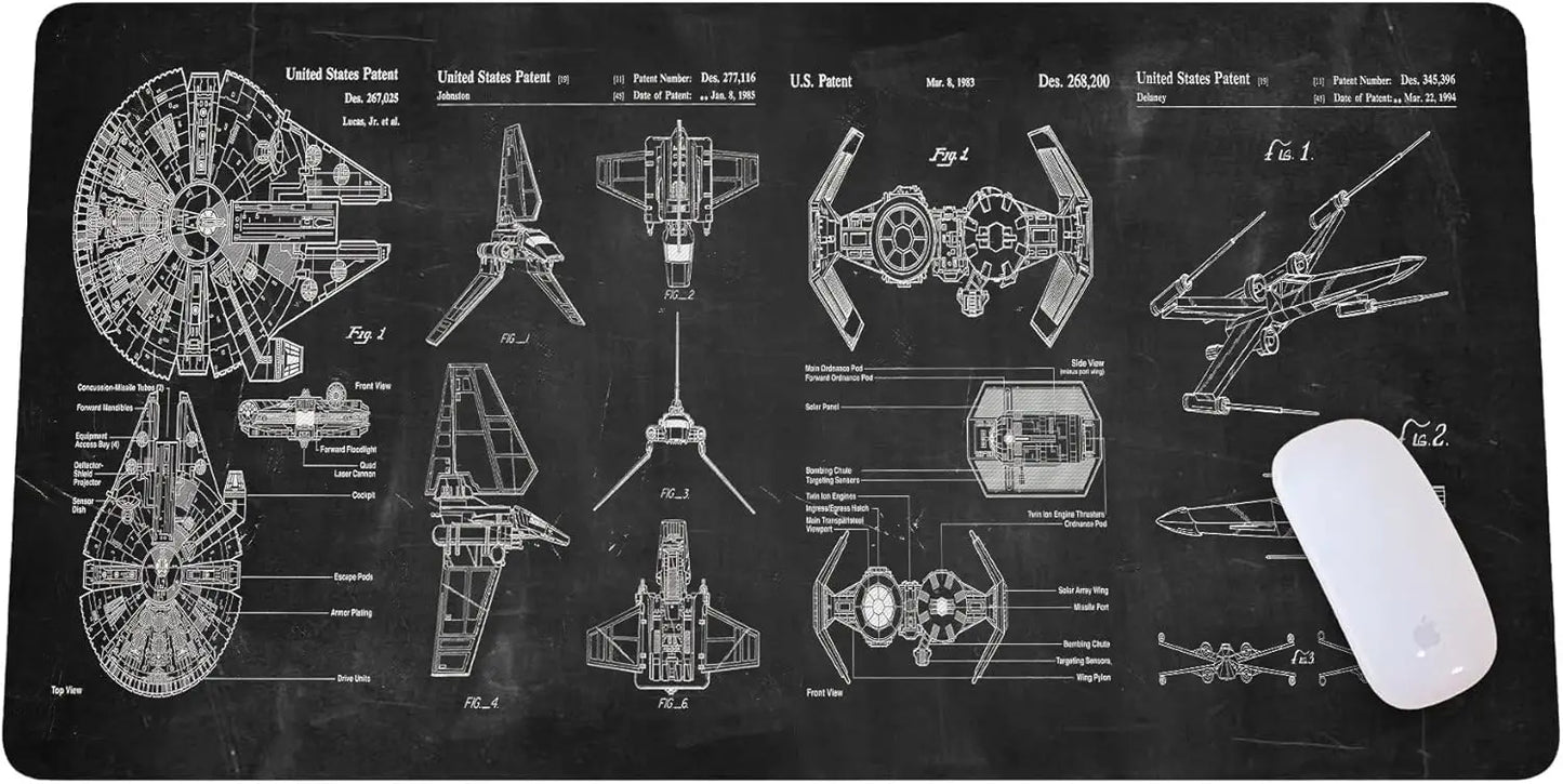 Spaceship space sci-fi console display plane large mouse pad XXL 90x40cm Rubber Anti-slip Gaming Keyboard Mats game accessories