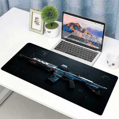 Gun-Themed Mouse Pad Large Size Rubber Base Anti-slip PC Desk Accessories Mousepad for Offices and Gamer Keyboard Mats Decor Mat