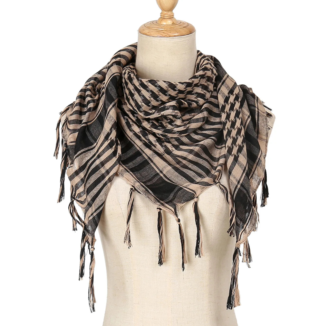 2024 New Plaid Hijab Scarf for Men and Women Arab Desert Headscarf Soft Tactical Hiking Scarves Unisex Turban Military Shawl