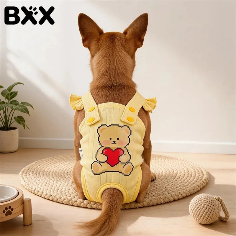 BXX Pet Apparel Happy Puppy Small Dog Outdoor Casual Breathable Soft Fabric Feife Physiological Pants