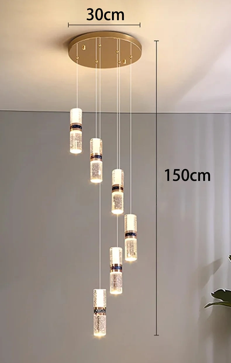 Modern home decoration crystal chandelier, stair Pendant lamp, living room Pendant lights, interior lighting