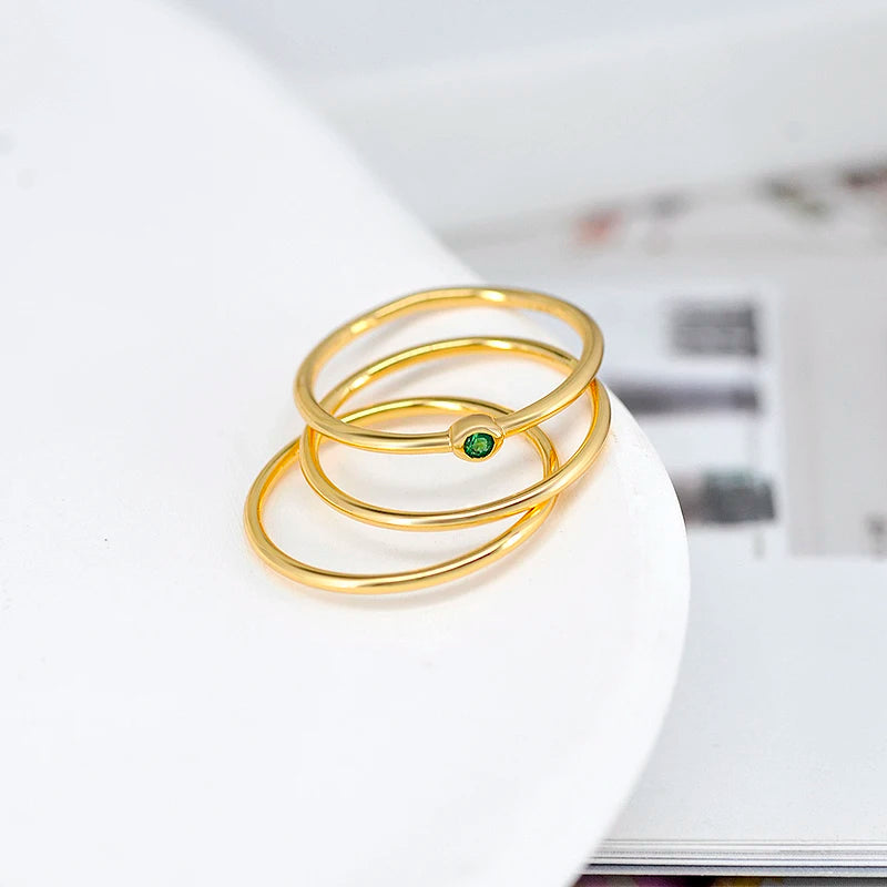 24K Gold Plated Colorful Crystal Gold Rings Turquoise Engagement Wedding Anniversary Ring Light Luxury Fashion Jewelry Gifts A40