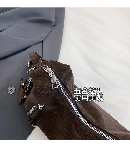 Fashionable Retro Versatile Crossbody Bag New Style Pure Color Multi-Function Single Shoulder Bags Elegant Quality Handbag