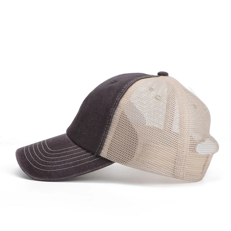 Connectyle Men's Women Vintage Fashion Adjustable Mesh Trucker Hat Outdoor Sport Summer Breathble Sun UV Protection Baseball Cap
