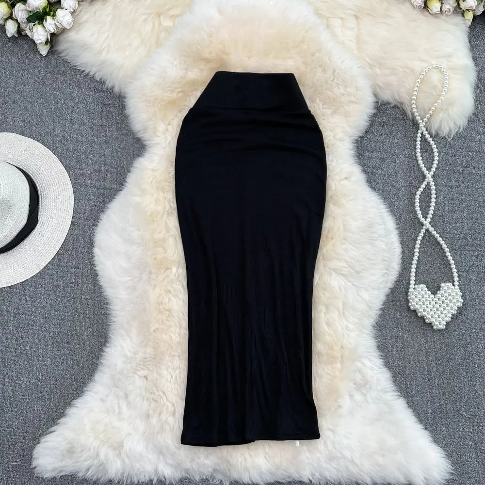 2026 Summer Fashion New Women's Elegant Design Sensual Hip Hugging Half Length Skirt Sexy High Waist Mid Length Fishtail Skirt