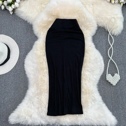 2026 Summer Fashion New Women's Elegant Design Sensual Hip Hugging Half Length Skirt Sexy High Waist Mid Length Fishtail Skirt