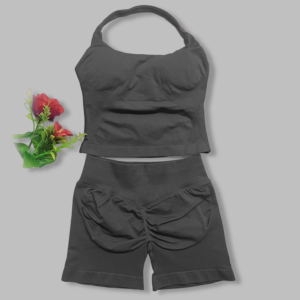 two pieces yoga outfits DF impact gym clothing fitness pants set DFNNYE woman Halter Top sports leggings Gym workout sets