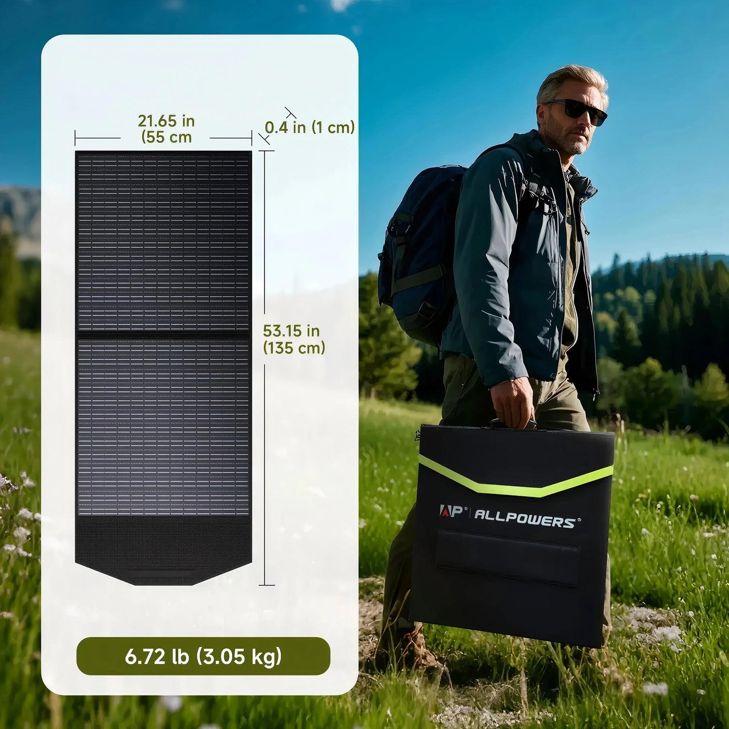 ALLPOWERS R2500 Solar Generator 2500W (4000W Peak) 1920Wh LiFePO4 Portable Power Station & SP027 100W Solar panel for Camping RV