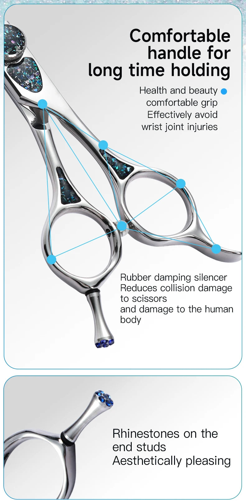 Fenice King Series 7/7.5Inch VG10 Shell Bearing Screws Dog Trimming Grooming Straight Curved Thinner Chunker Pet Scissors Tools