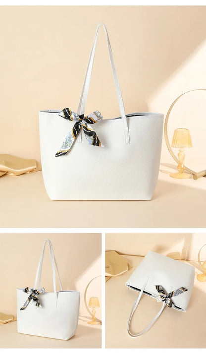Luxury Handbag Women Bags Designer High Quality Pu Leather Solid Color Shoulder Bags for Women Large Capacity Shopping Tote Bag