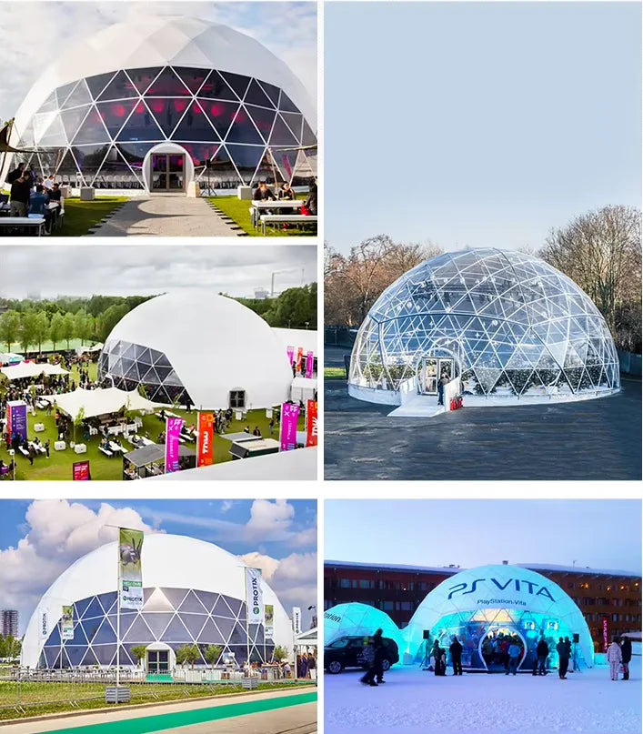 Outdoor Semi-Dome Igloo Camping Tent - Geodesic Dome Glass Sphere Tent Bubble House