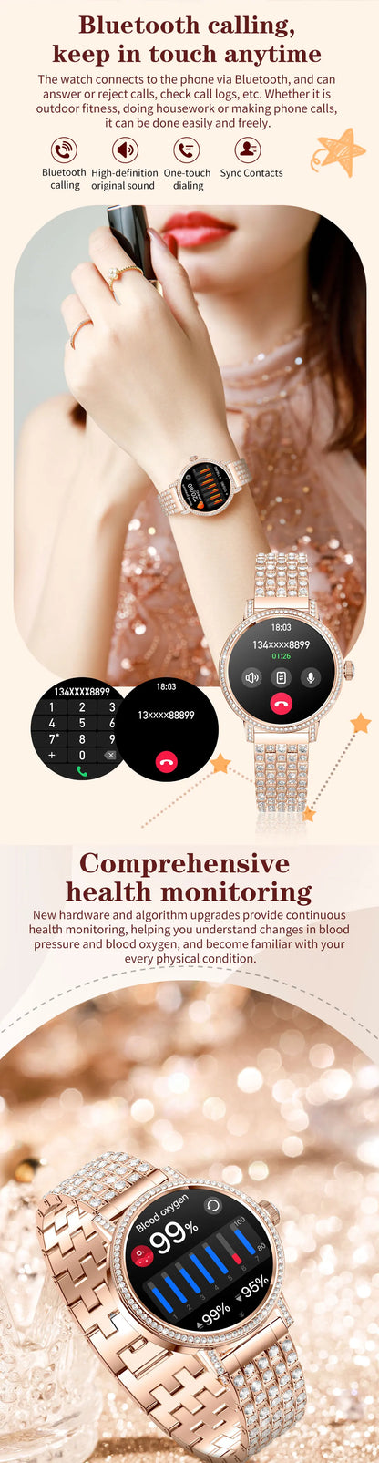 Luxury Bluetooth Call Smartwatch Women's Smart Watch Clock Ladies Gift Fitness Tracker Wrist Watches for Woman Android iOS 2026