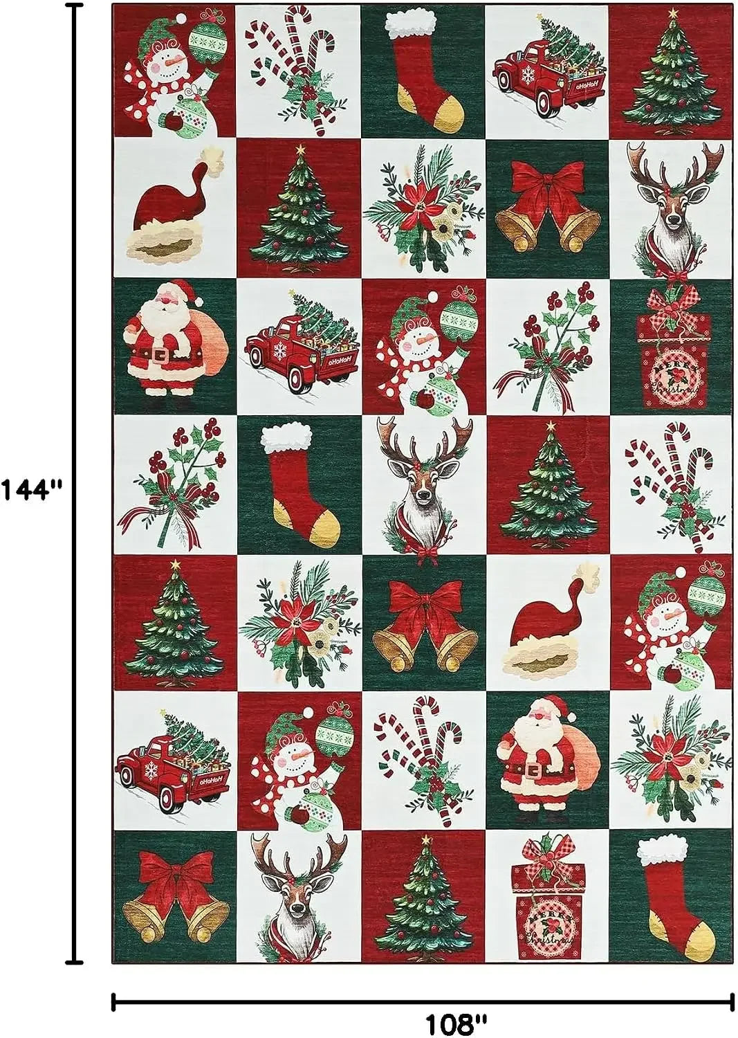 Garvee Christmas Rugs for Living Room Prints Soft Low Pile Bedroom Rug Large Carpet Stain Resistance Non Shedding Indoor Carpet for Dining Room Kitchen Office Decor