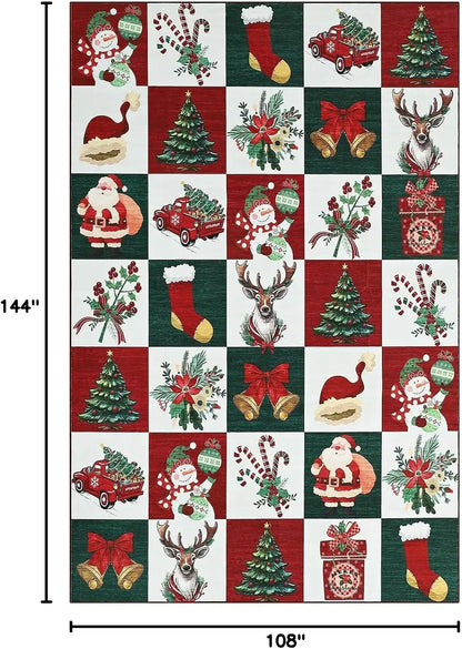 Garvee Christmas Rugs for Living Room Prints Soft Low Pile Bedroom Rug Large Carpet Stain Resistance Non Shedding Indoor Carpet for Dining Room Kitchen Office Decor