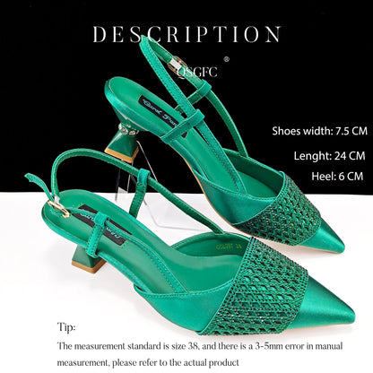Fashion Three-Dimensional Hard Bag Sequins Decoration Lady Fashion Elegant Shoes and Bag Set Women Shoes