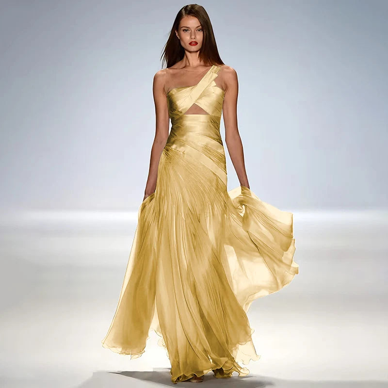 Gorgeous Strapless Sleeveless Elegant Women Prom Gown Floor Length A Line Tullle Backless Evening Dress