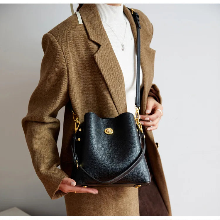 Fashion Women PU Leather Handbags Large Capacity Fashion Female Bucket Shoulder Bag Ladies Messenger Bag Purses and Handbags