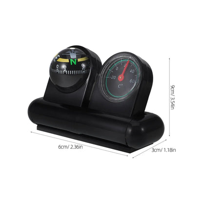 Multi Functional Car Compass Thermometer Ball Dashboard Mounting Navigation Display Auto Compass for Vehicle Interior