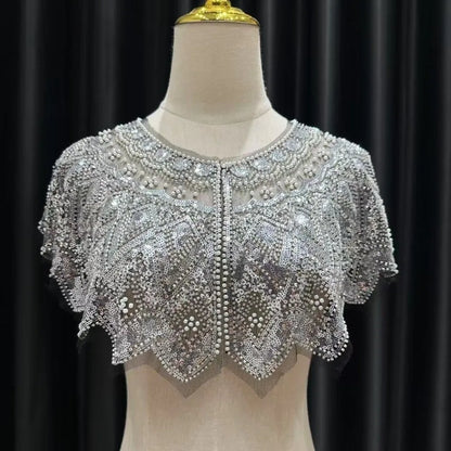 Vintage Sequin Embellished Flapper Shawl Beaded 1920s Sequin Shoulder Shawl Short Outerwear Women