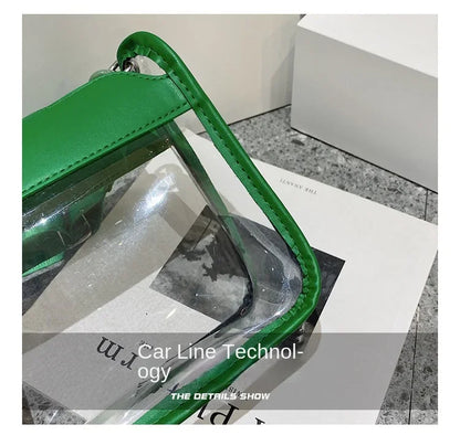 Clear Crossbody Bag for Women PVC Transparent Single Shoulder Chain Portable Messenger Bags Small Square  Satchel Bag Girls Gift