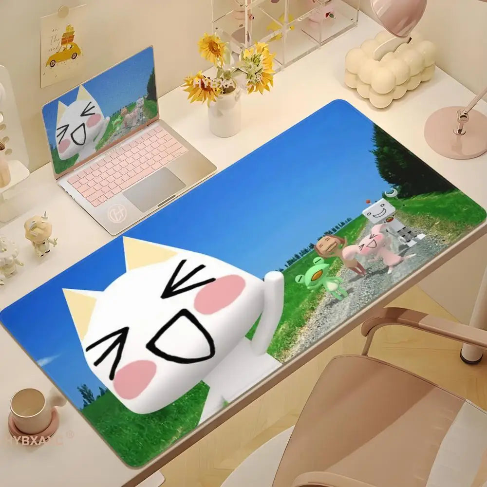 HYBXAXC Cute T-Toro I-Inoue Cat Mouse Pad Non-slip Desk Mat PC Laptop Accessories Rubber Office Keyboard Large Gamers Decoracion