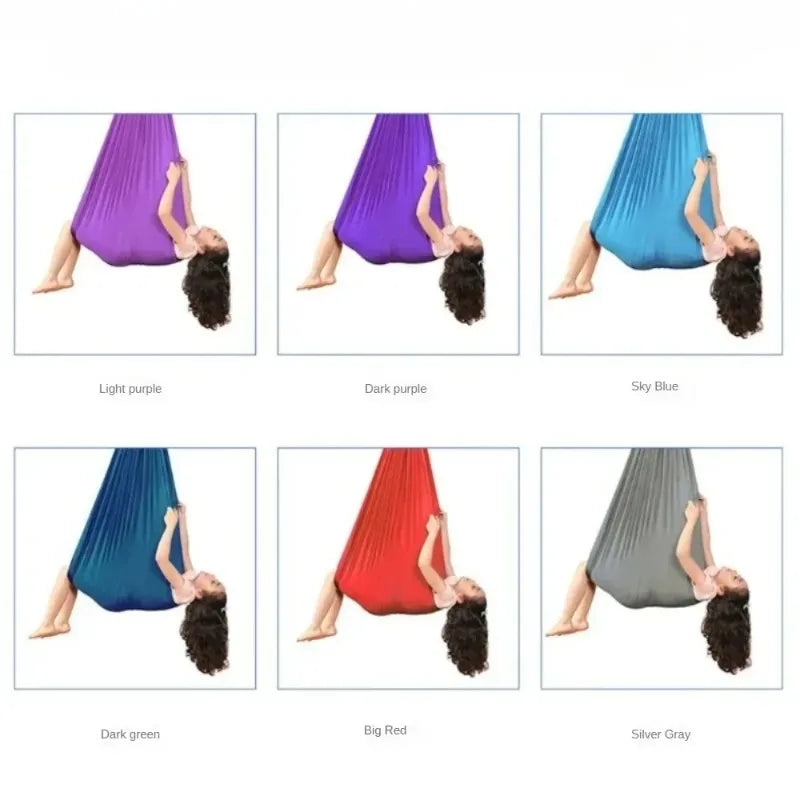 Sensory Swing for Children's Child 150X280CM Home Hammock Hangemock Adjustable Yoga Fitness Tool with Extension Straps Carabiner
