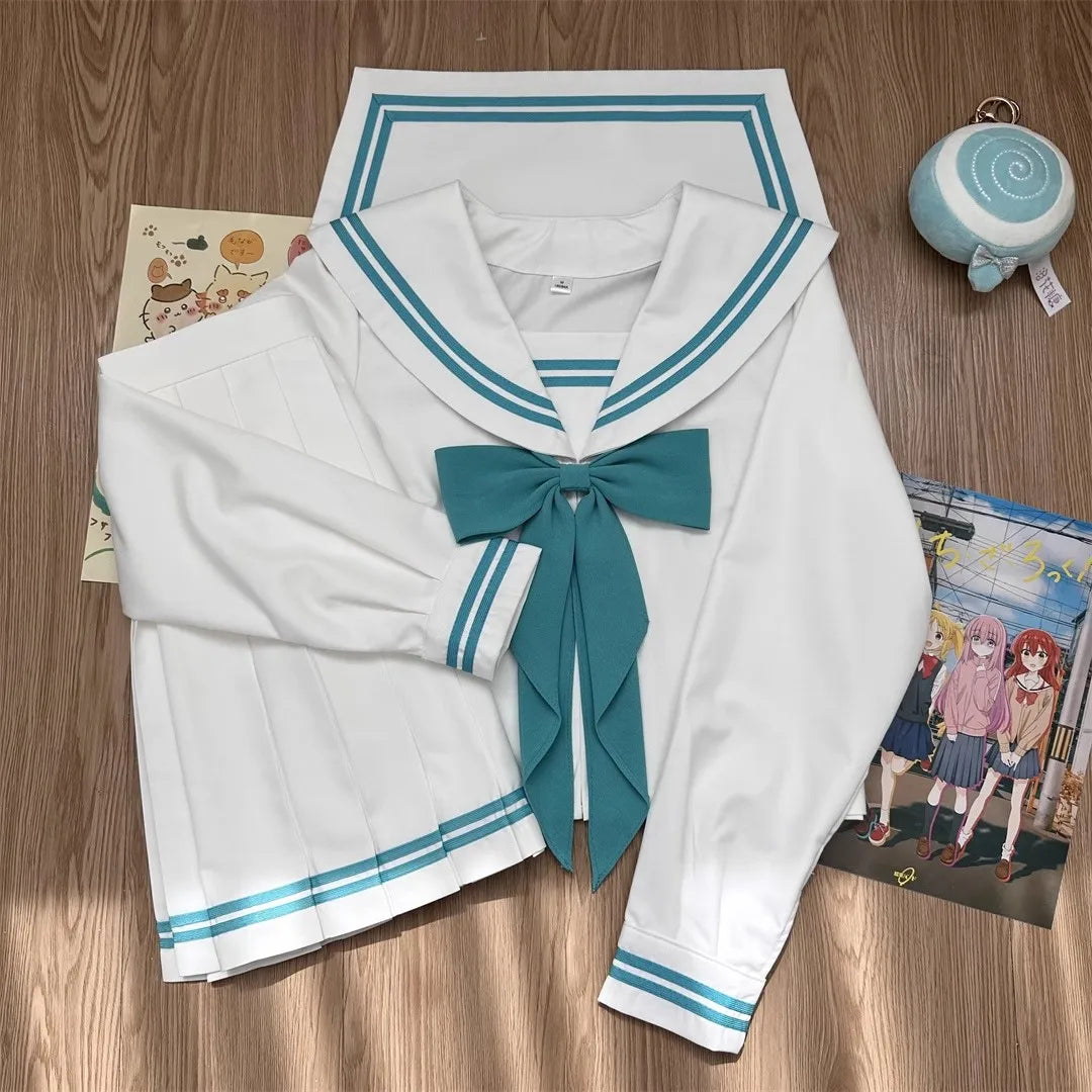 Student Clothes Sailor Outfit White Pink Japanese School Jk Uniform Sailor Fuku Korean Women's High School Girls Seifuku