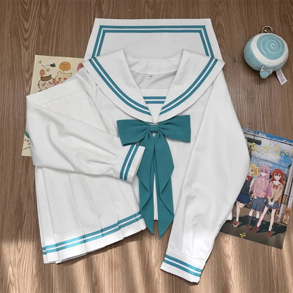 Student Clothes Sailor Outfit White Pink Japanese School Jk Uniform Sailor Fuku Korean Women's High School Girls Seifuku
