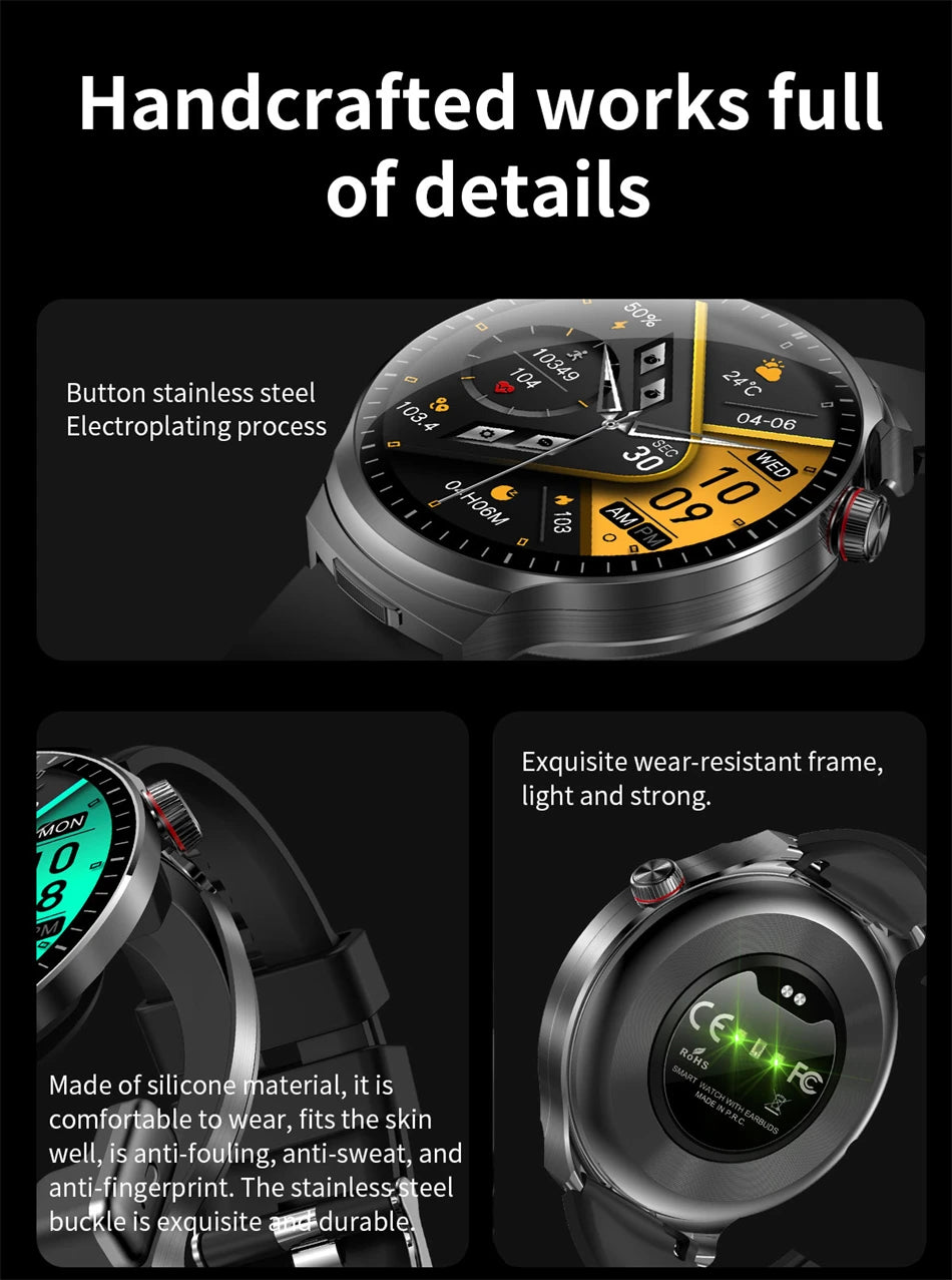 2026 New TWS 2 in 1 Smart Watch with Earbuds Bluetooth Call Earphone Smartwatch Men Women Heart Rate Monitor Sport Music Watches