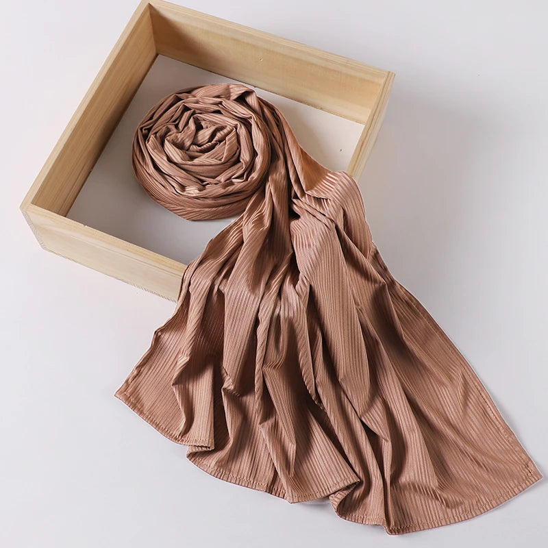 Ribbed Jersey Hijab Muslim Plain Scarf Crepe Hijab Scarf Soft Islamic Shawls Wraps Headband Voile Femme Musulman