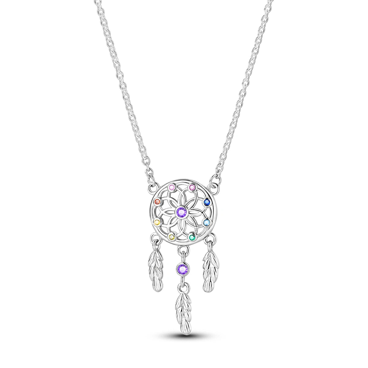 Luxury Necklace 925 Silver Original Sterling Zircon Dragonfly Butterfly Firefly Star Moon Chain Link For Women Wedding Jewelry