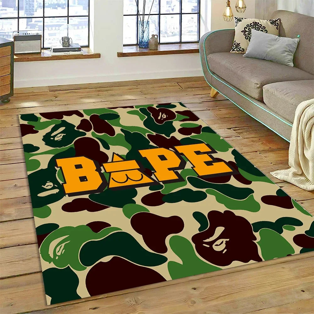 3D Printing B-BAPE Fashion Carpet Rug for Bedroom Living Room Home Sofa Decoration,Children Game Large Decor Floor Mat Gift