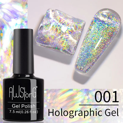 7.5ml Golden Light  Magnetic Gel Golden Gems Magnetic Gel Nail Polish Cat Nail Sparkling Glitter Semi Permanent Varnish